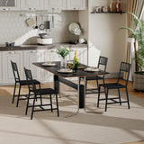 HOOBRO Kitchen Chairs Set of 2, Wooden Dining Room Chairs with Metal Frame, Dining Chairs with Back, Easy to Assemble, Farmhouse Dining Chairs for Kitchen, Living Room, Black BB39CD01 HOOBRO