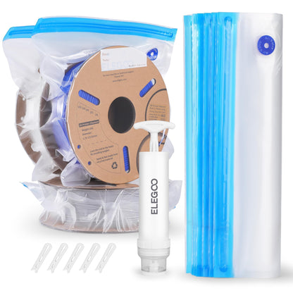 ELEGOO Filament Storage Bags Vacuum Kit, 20 Bags Vacuum Sealed with Hand Pump Dust Proof Humidity Resistant, Perfect for 3D Printer Filament Storage and Keep Filament Dry (13.4x11.8 inch) - WoodArtSupply