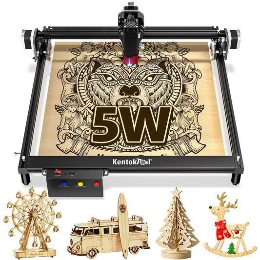 Laser Engraver, 50W Class 1 Laser Engraving 5W Output Machine for Beginners, 400mm*400mm High Precision CNC Cutter, Quick Assembly, Laser Cutter and Engraver Machine Wood Metal Leather Acryli - WoodArtSupply