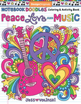 Notebook Doodles Peace, Love, and Music: Color & Activity Book (Design Originals) 32 Groovy Designs; Beginner-Friendly Relaxing & Inspiring Art Activities for Tweens, on Extra-Thick Perforated Pages Design Originals