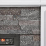 LGHM 44" Electric Fireplace with Mantel, Portable Freestanding Wood Stove Heater, Realistic 3D Dancing Flame Effect and Stacked Stone Surround, Remote Control Timer for Living Room, Bedroom LGHM