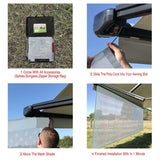 Tentproinc RV Awning Sun Shade Screen 8' X 15' 3'' (American Flag) Gray Mesh Sunshade Camper Trailer Awning Shade Screen UV Blocker Completed Kits Tentproinc