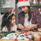 NLUS Christmas Crafts for Kids Adults, 45 Pcs Christmas Beaded Ornament Kits Holiday Crafts - Including Snowman/Christmas Tree/Wreath/Candy Cane/Snowflake (Assembly Required) NLUS