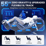 Notired Space Walk & Ankle Stretch 4D Massage Chair Full Body, Unique 2026 Zero Gravity SL-Track Shiatsu Massage Chair Recliner, Electric Calfrest Extension & Foot Rollers, AI Voice Control S002 Black Notired