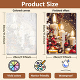 Reivworl 4 Pack Framed Paint by Numbers for Adults with Wooden Easel, Christmas Paint by Numbers Kit for Adults Beginner, Acrylic Painting by Number for Home Decor 8X12 Inch Reivworl