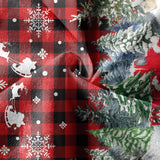 EKOREST Christmas Tree Skirt 48 Inches, Red Buffalo Plaid with Truck Pencil Tree Skirt, Winter Xmas Tree Mat Decorations for Home Party Holiday Decorations EKOREST