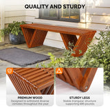 VINGLI Outdoor Wooden Bench, 63" All Weather Patio Bench Porch Bench, 600lb Capacity Outdoor Backless Benches for Yard Park Garden VINGLI