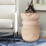 Uziass Wood Tree Stump Side Table Stool, Wooden Stump End Table Round Stump Table Outdoor Stump Table Stump Garden Stool Natural Tree Stump Side Table Uziass