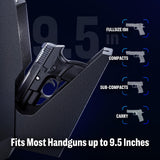 ADIMO Handgun Safe, Sturdy Steel Keypad Hidden Gun Safe, Single Gun Safe for 3-Way Drop-Down Install, Light&Silent Mode Quick Access Gun Safe for Car Desk Bedside Use, Keep Kids from Firearms Key Lock ADIMO