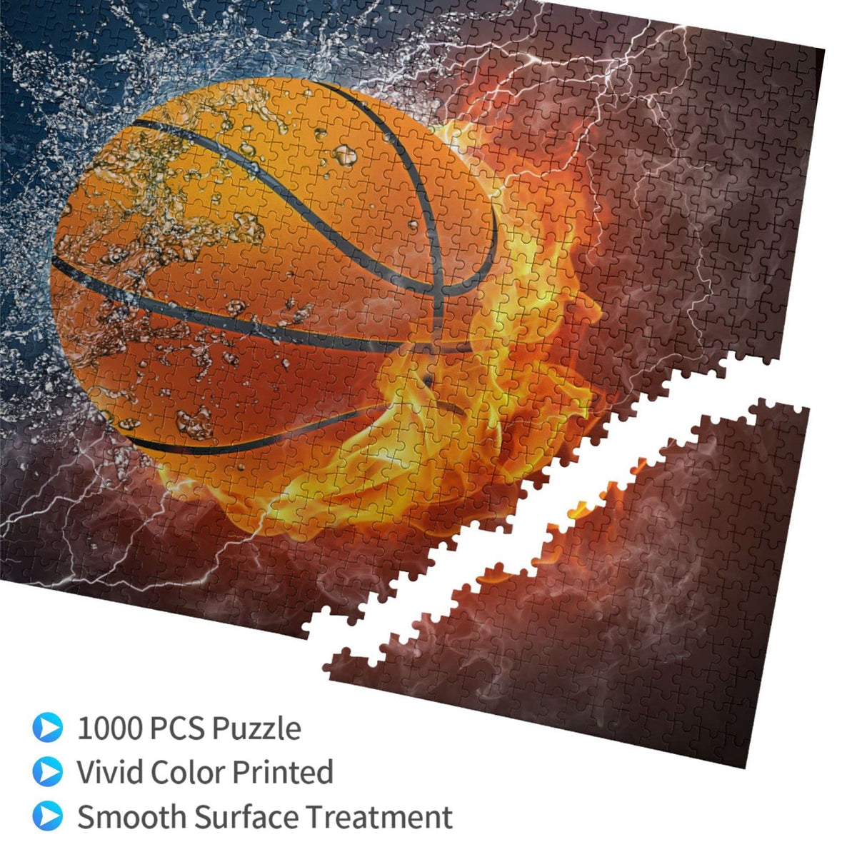 Wooden Jigsaw Puzzles 1000 Piece Basketball Fire Intellective Game for Teens Modern Stylish Home Decoration Futterya