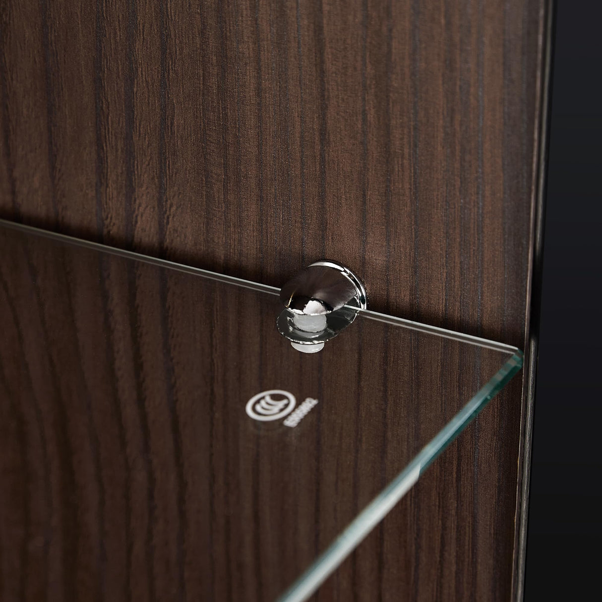 THINK 30 Glass Display Cabinet,51.2'' Tall Lighted with Tempered Glass Door, Metal Frame LED Curio Cabinet, Modern Minimalist Style, for Living Room, Office, Study, Black + Dark Walnut THINK 30