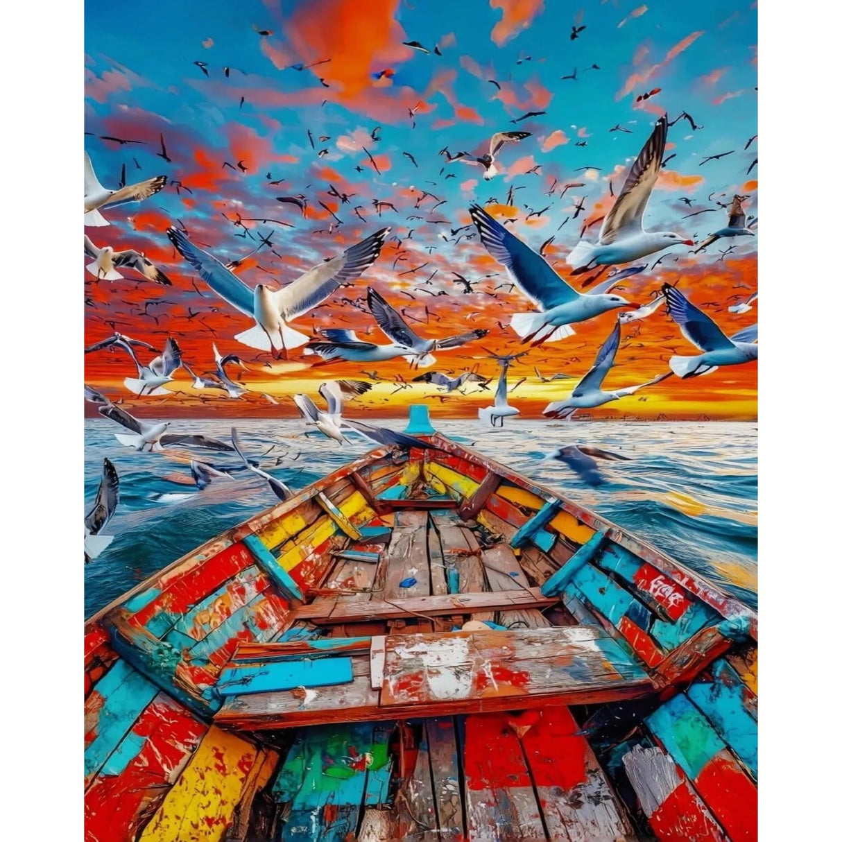 koemhxb Paint by Numbers for Adult, Sunset Ocean Paint by Numbers Kit for Adults Beginners, DIY Seascape Acrylic Painting on Canvas for Home Wall Art Decor 16x20 Inch koemhxb