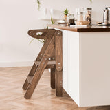 Montessori Toddler Tower Foldable Kitchen Helper Stool for Toddlers Wooden Stepping Stools for Kids Learning Towers for Bathroom and Kitchens (Dark Walnut, Montessori Tower) Enjoy The Wood