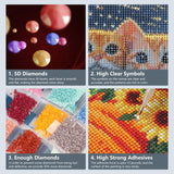 SJUTOUCI Cat Diamond Painting Kits for Adults, Diamond Art Kits for Beginners, DIY 5D Full Drill Diamond Dots Gem Craft Art Home Wall Decor 12x12 inch, Animals SJUTOUCI