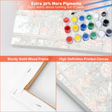 MAXBYE Window Roses Paint by Numbers Kits for Adults Beginners with Wooden Frame, Easy Canvas Paint by Numbers Pink Flowers, DIY Oil Painting Art Kit for Home Wall Decoration 12X16 inch MAXBYE