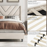 Yaheetech Twin Bed Frame Upholstered Platform Bed with Wing Side/Wooden Slat Support/Tufted Headboard with Wing Side/Mattress Foundation/No Box Spring Needed,Beige Twin Bed Yaheetech