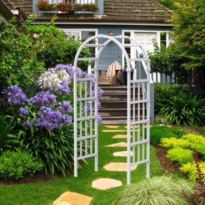 FENCETECH 41" W x 86" H Vinyl Arbor, Vinyl Arch, Garden Arch Arbor for Outdoor, Yard, Garden, Climbing Plants - White