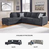 Signature Design by Ashley Altari Urban Left-Arm Facing 2-Piece Sleeper Sectional with Chaise, Loose Seat Cushions, 2 Throw Pillows and Bi-Fold Memory Foam Mattress, Full, Gray Signature Design by Ashley