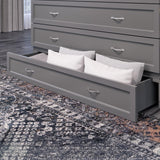 AFI, Northfield Murphy Bed Chest Queen with 6" Mattress, Storage Drawer & Built-in USB Charger, Grey AFI