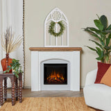 Sintosin Gothic Arched Window Frames for Wall Decor Living Room 20 X 33 Inch, Hanging Distressed White Wooden Farmhouse Window Pane, Rustic Cathedral Window Frame for Halloween Entryway Sintosin