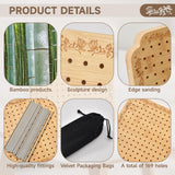 Crochet Blocking Board with Tulips Pattern, 22 Pins/Pegs, Blocking Board for Crocheting Knitting, Bamboo Granny Square Blocking Boards for Crochet Projects, Crocheting Accessories Gifts FEIYAUMI