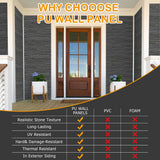 ROOMTEC 6-Packs Faux Stone Wall Covering Panels for Interior and Exterior Decor, PU Stone Veneer Exterior, Exterior Siding Panels for DIY Home Improvement Projects, 45.67" x 12.99" ROOMTEC