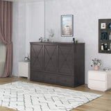 PUREMIND Queen Murphy Bed with 2 Storage Drawers, Hidden Murphy Cabinet Bed with Mattress, Murphy Chest Beds with Built-in USB Charging Station and Headboard for Bedroom, Guest Room PUREMIND