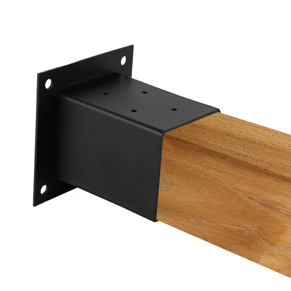 (4 PCS) LADECH 4x4 Wood Fence Post Anchor Base, 2mm Thick Steel and Black Powder Coated,Come with Wood Screws and Concrete Anchors (Black - 4 PCS) LADECH