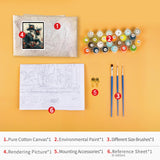 Adults Paint by Numbers Kits Romance Skull Paint by Number Wall Art Red Roses Butterflies and Floral Paint by Number Artwork Beautiful Skull Crafts Kits DIY Bedroom Wall Art 16x20 in (Frameless) Rebotipy