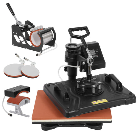 Nouva 5 in 1 Digital Sublimation Heat Press Machine 12x15 Inch - 360° Swing Away Shirt Press Machine, Multifunction Combo Heat Transfer Machine for T Shirts Hat Cap Mug Plate Nouva