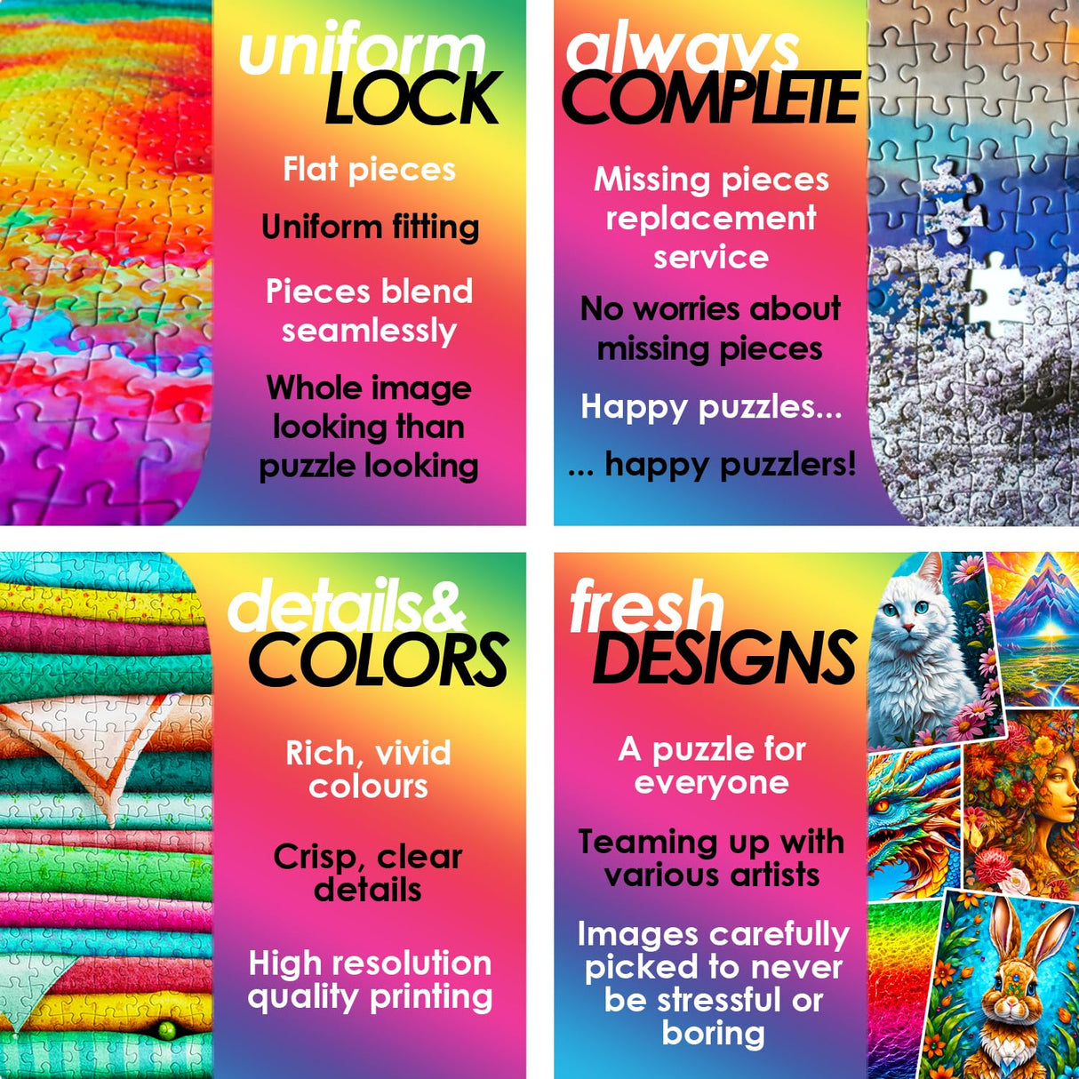 1000 Pieces Jigsaw Puzzle for Adults – Matte Finish, Soft Touch, Sturdy and Unique Pieces, Tight Fit, Vivid Colors, Missing Pieces Service – Magical Owl in Floral Fantasy Illustration by ENJOY Puzzle ENJOY Puzzle