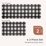 FRESHMINT Modern Farmhouse Plaid 2 Piece Set Kitchen Mats for Floor Anti Fatigue Waterproof & Non-Skid Kitchen Rugs Cushioned Kitchen Mat for Standing Washable Comfort Desk Kitchen Runners FRESHMINT