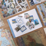 Auguro World Travel Scrapbook Kit A6 Grid Notebook Stationery Junk Journal Kit Scrapbooking Supplies Kit Craft DIY Gift for Adult Teen Girl Auguro