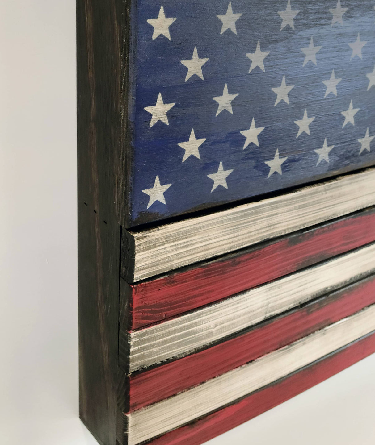 American Furniture Classics Model LRG2COMP Large American Flag Wall Hanging Gun Concealment with Two Secret Compartments, Red White and Blue American Furniture Classics