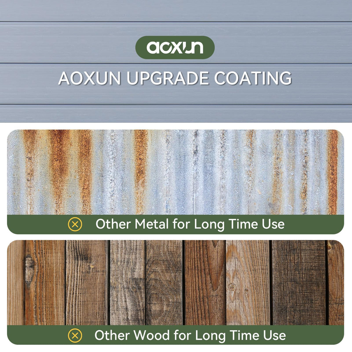 Aoxun 6X8 FT Resin Outdoor Storage Shed with Floor, Plastic Garden Shed with Lockable Door and Window, Tools House to Store Patio Furniture, Bike Accessories, Garbage Can and Lawn Mower - Grey Aoxun