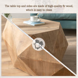 38" Modern Farmhouse Coffee Table, Drum Coffee Table, American Retro Style Coffee Table for Office, Dining Room and Living Room, Nature KIGFTSOD