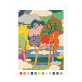 Galison Liberty Prospect Road – DIY 9 x 12 Paint by Number Kit with Iconic Liberty Print Art for Beginners and Experts Includes Paint and Brushes Galison