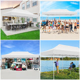 Hoteel Canopy 10x20 Heavy Duty Pop Up Canopy Tent with 6 Sidewalls,UPF50+ and Waterproof 1500mm,3 Height Adjustable,Upgraded Hexagonal Pipe,Commercial Instant Tent,for Picnic,Parties,Wedding,White Hoteel