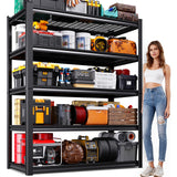 Garage Shelving-3500 lbs 5 Tier Storage Shelves,Adjustable Heavy Duty Metal Shelving Unit and Storage Large Wire Rack,Utility Steel Shelf for Warehouse Industrial Pantry Basement -72"x59"x20",Black JOJUOU