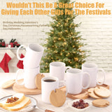 RAINBOWTIE Sublimation Mugs 15 oz Sublimation Mugs Blank with Bamboo Lid White Coffee Mugs Sublimation Coffee Mugs Mug Sets Coffee Cup with Lid Set of 12 RAINBOWTIE