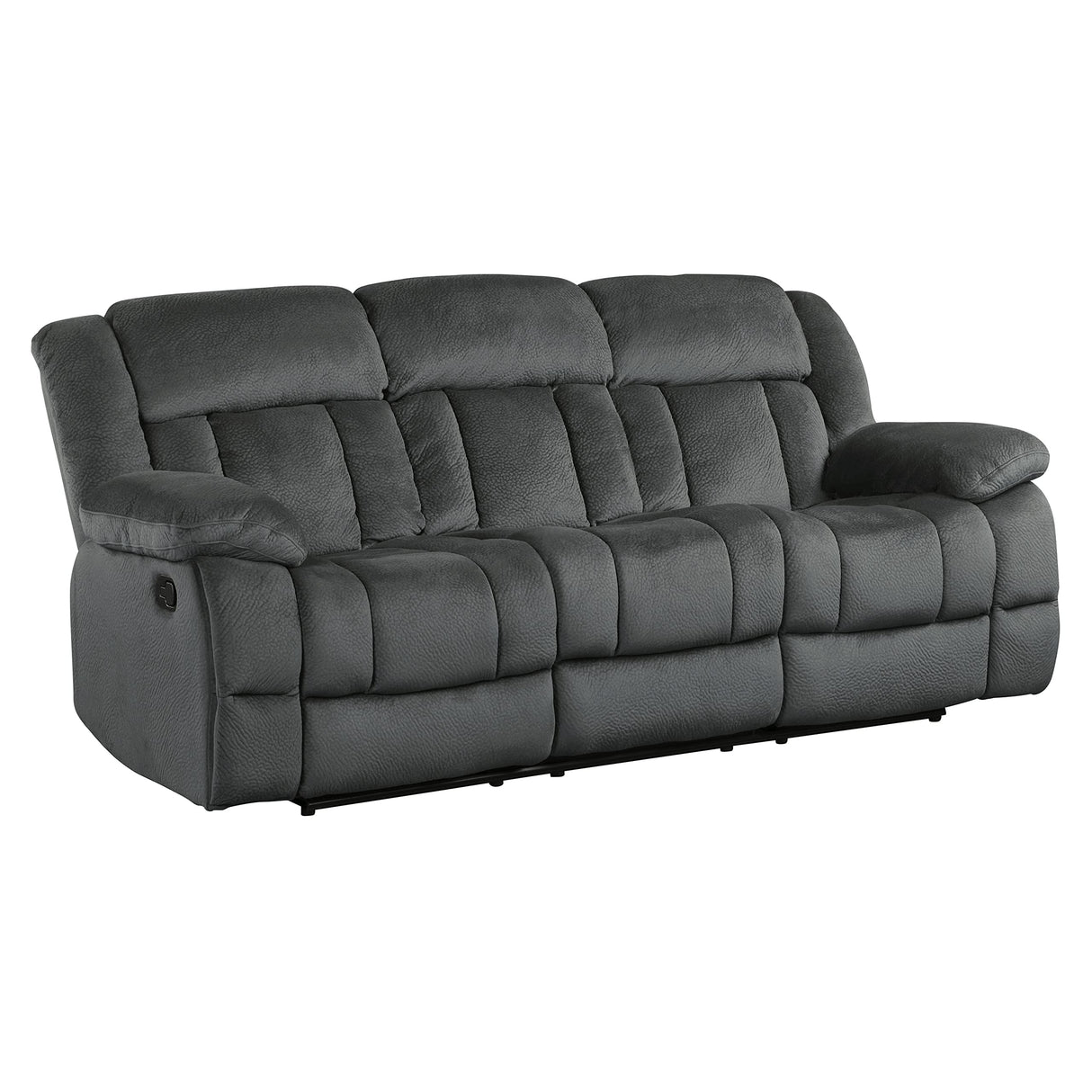 Lexicon Home Theater Seating, Wall Hugger Manual Reclining Sofa, 3-Seat Dual Recliner Sofa for Living Room, 90" W Sofa, Charcoal Lexicon