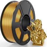 Amoybaby Silk Gold PLA Filament 1.75mm, Shiny Silk PLA 3D Printer Filament High Speed & Clog-Free, Dimensional Accuracy +/- 0.03mm, 1kg(2.2lb), Fits for Most FDM 3D Printers Amoybaby
