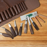 Wood Carving Tools Sets Deluxe Wood Carving Kit Wooden Carving Knife Wood working Carving Knife Tools Set with Large Leather Case For Beginner and Carpenter Experts SEYHAKI