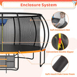 Zevemomo 16FT Trampoline for Kids and Adults, Trampoline with Basketball Hoop, Outdoor Trampoline with Light, ASTM Approval Large Outdoor Trampoline 16FT, Orange Zevemomo
