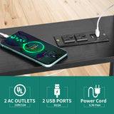 YITAHOME Height Adjustable Table with Charging Station, Portable Desk with Wheels, Small Standing Rolling Computer Desk with Tiltable Tabletop and Storage Bag, Black YITAHOME