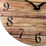Plumeet Small Wall Clock, 10'' Frameless Wooden Wall Clocks with Silent Quartz Movement, Rustic Country Village Walnut Clocks Decorative for Kitchen Bedroom Living Room, Brown Plumeet