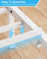 LegacyAmerhome Twin Size Bed Frame, Wooden Storage Headboard with Drawers, 3-in-1 Charging Hub & Nightstand, Strong Metal Slats, No Box Spring Required (White, Twin) LegacyAmerhome