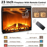 OKD Fireplace TV Stand for 65+ Inch TV, 33" Tall Highboy Farmhouse Entertainment Center w/ 23'' Electric Fireplace, Rustic Media Console w/Sliding Barn Door for Living Room, Antique White OKD