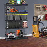 FinerFurnis Heavy Duty 5-Tier Garage Shelving Unit 2500 Lbs Capacity Adjustable Metal Storage Shelves Industrial Utility Rack 48x18x72 Inch Durable and Storage Solution for Garage and Workshop FinerFurnis