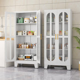 Erosoei Versatile Metal Kitchen Pantry Cabinet with Acrylic Glass Doors and Adjustable Shelves 61.02”H erosoei